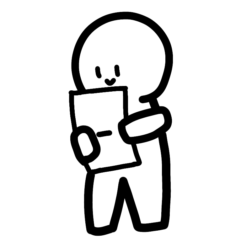 手紙を読んでいる棒人間のイラスト